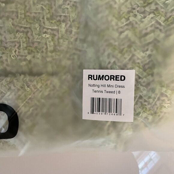 Rumored Notting Hill Mini Dress Green Short Sleeves Button Front 8 NWT - Picture 3 of 13